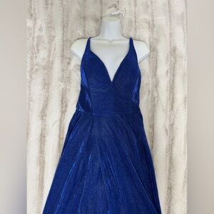 City Studio Strapless Deep Blue Dress
